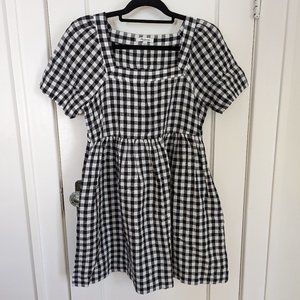 Madewell Linen Gingham Dress